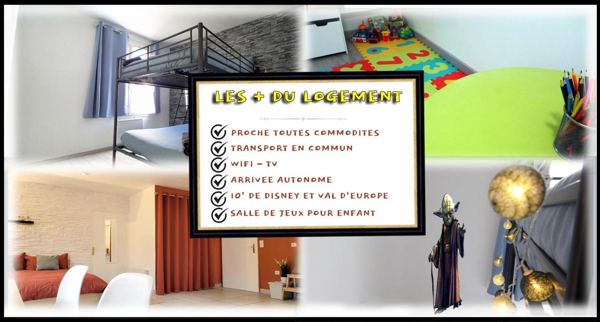 Appartement Avec Salle De Jeux Privee,10Min De Disney Transport En Commun 6 Couchages Chanteloup-en-Brie Dış mekan fotoğraf